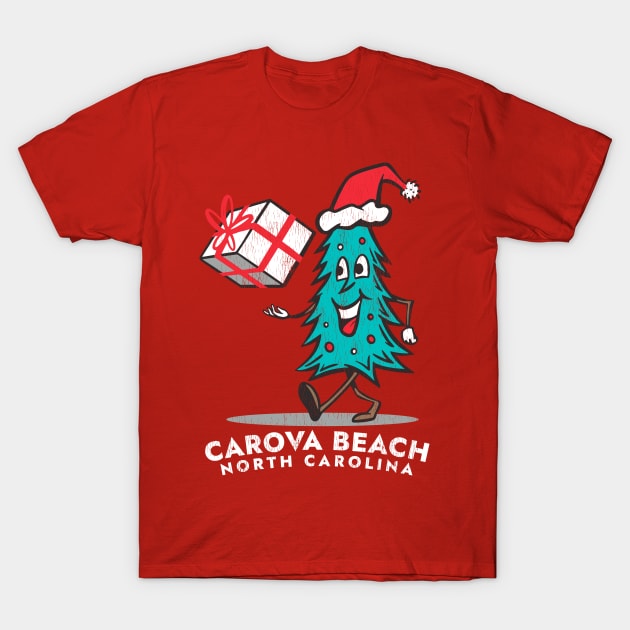 Carova, NC Vacationing Christmas Tree T-Shirt by Contentarama